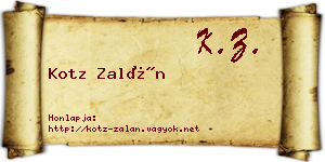 Kotz Zalán névjegykártya